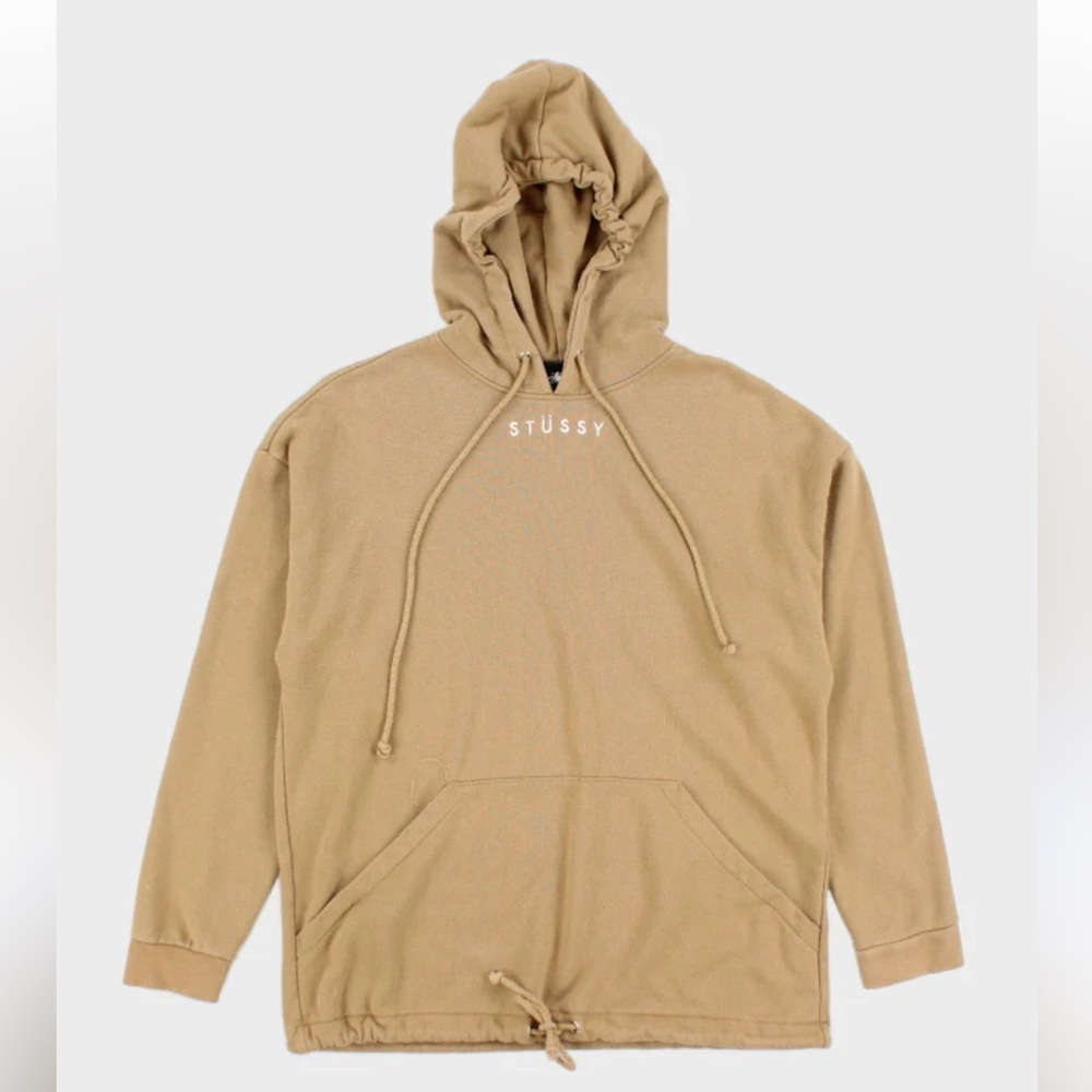 Vintage Stussy Beige Embroidered Hoodie